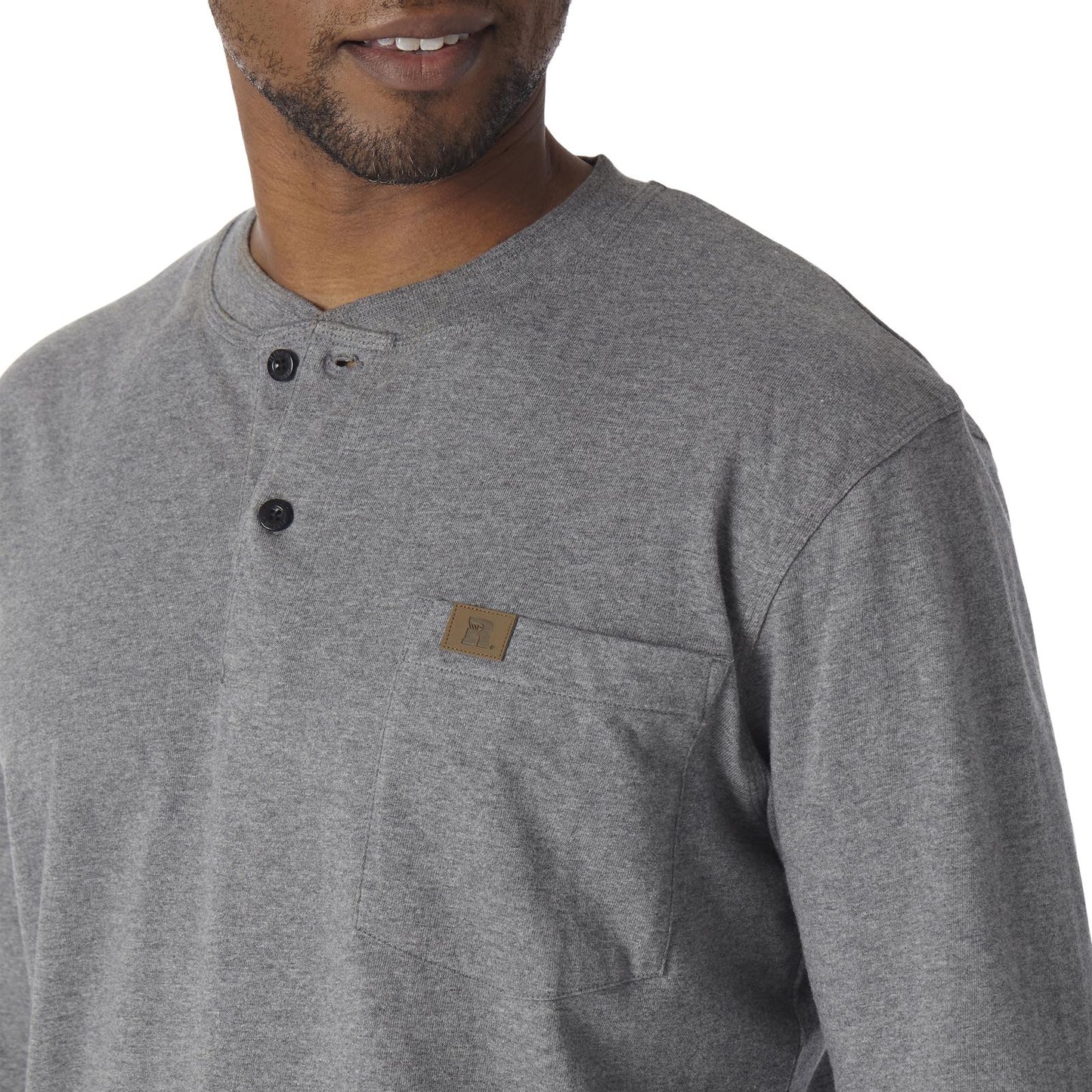 Wrangler® Riggs Workwear® Men's Long Sleeve Henley Shirt - Charcoal Grey