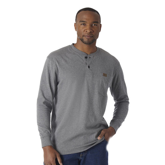Wrangler® Riggs Workwear® Men's Long Sleeve Henley Shirt - Charcoal Grey