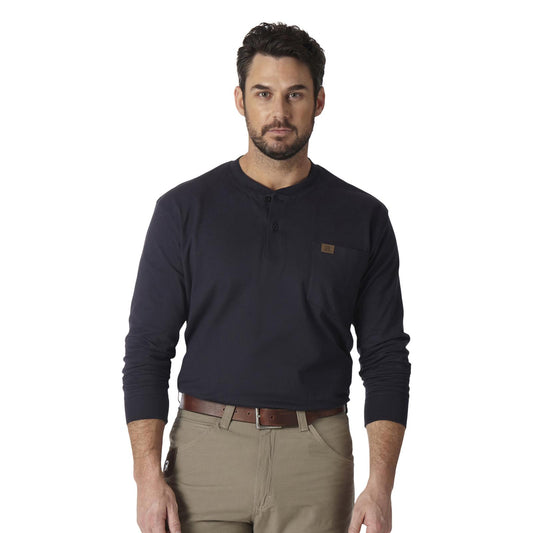 Wrangler® Riggs Workwear® Men's Long Sleeve Henley Shirt - Navy