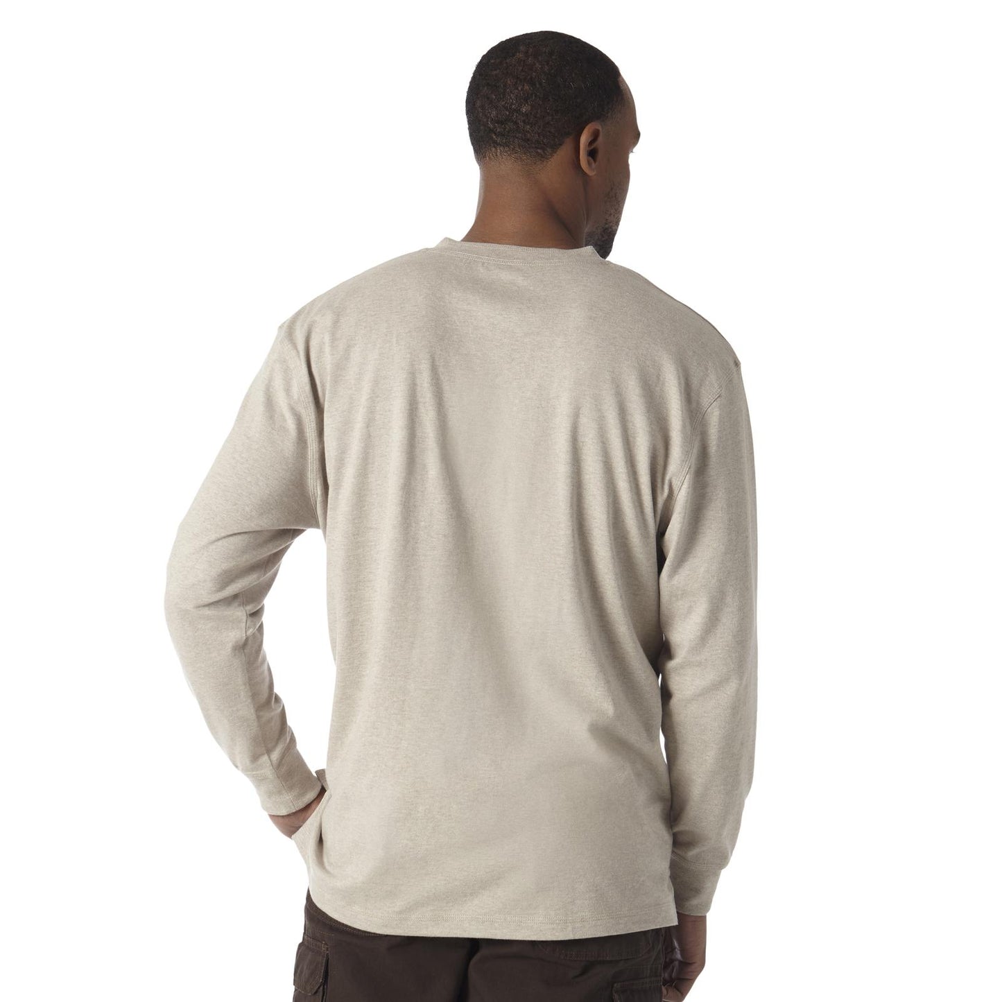 Wrangler® Riggs Workwear® Men's Long Sleeve Henley Shirt - Oatmeal Heather