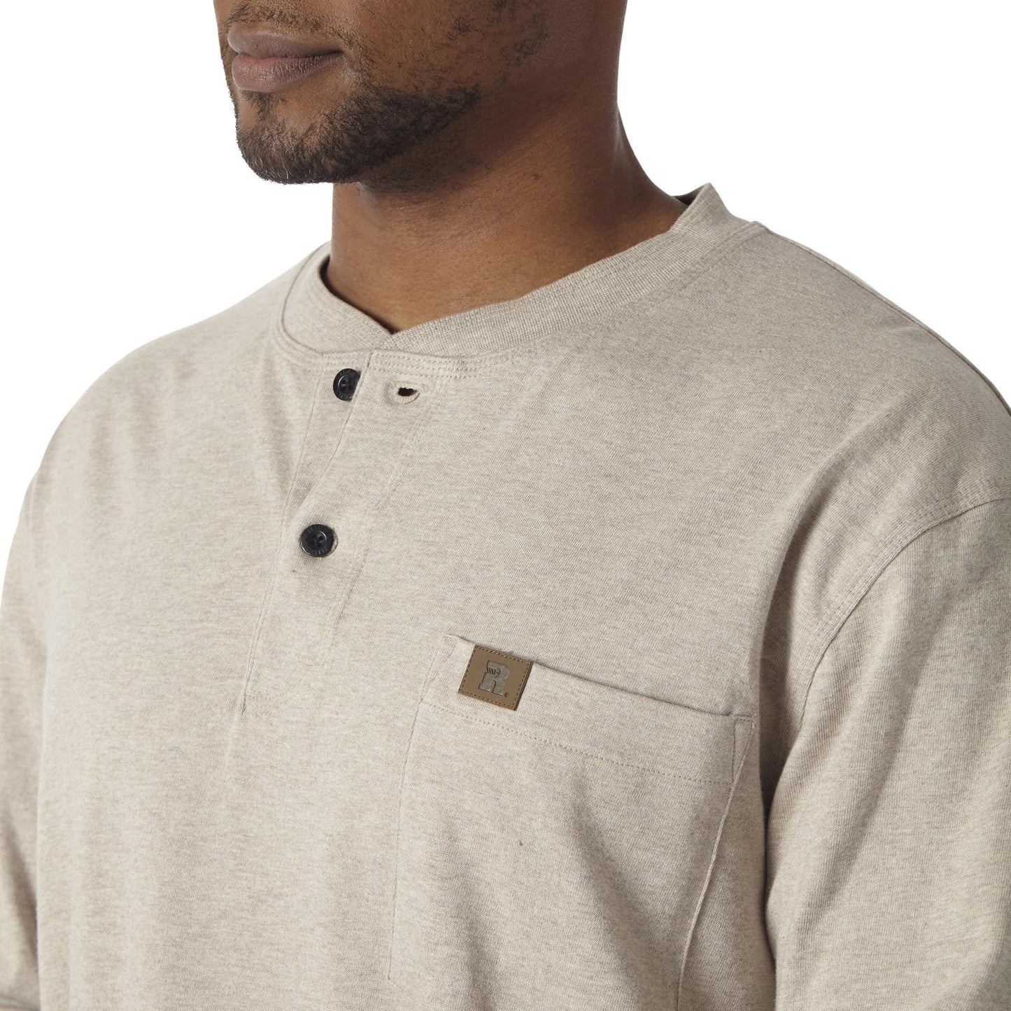 Wrangler® Riggs Workwear® Men's Long Sleeve Henley Shirt - Oatmeal Heather