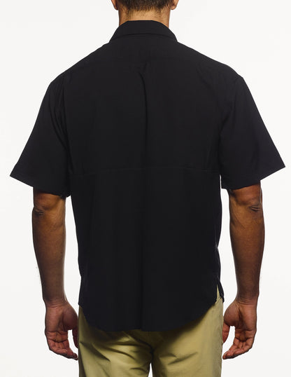 Pro Celebrity FST889 Men's Short Sleeve Pro Fishing Shirt, Black, Medium (Clearance)