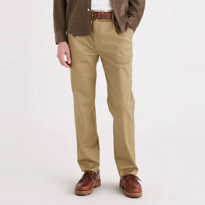 Dockers Men's 40526 Flat Front Relaxed Fit Washed Chino's, Clearance