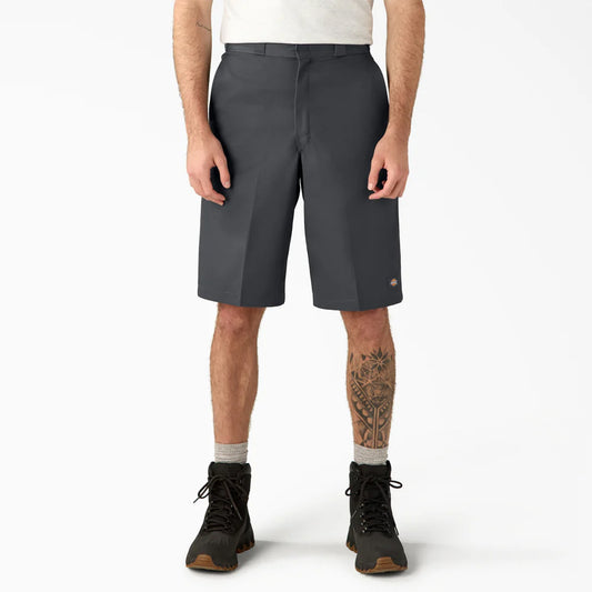 Dickies 13" Loose Fit Flat Front Work Shorts, Charcoal Gray, 32W, Clearance