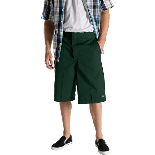 Dickies 13" Loose Fit Flat Front Work Shorts, Hunter Green, 26W, Clearance