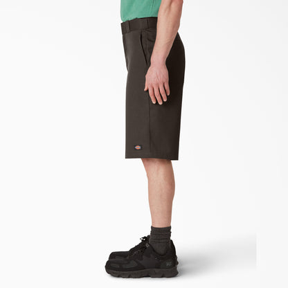 Dickies 13" Loose Fit Flat Front Work Shorts - Dark Brown