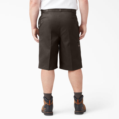 Dickies 13" Loose Fit Flat Front Work Shorts - Dark Brown