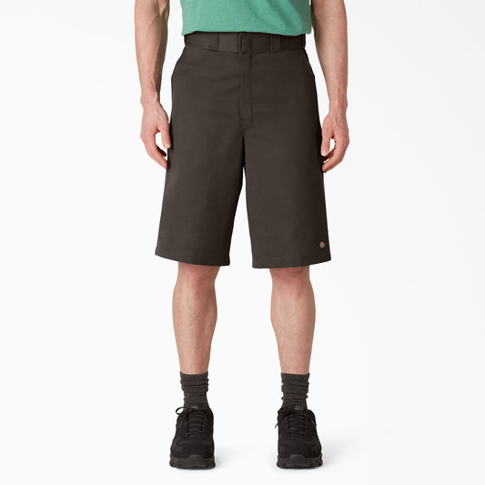 Dickies 13" Loose Fit Flat Front Work Shorts - Dark Brown