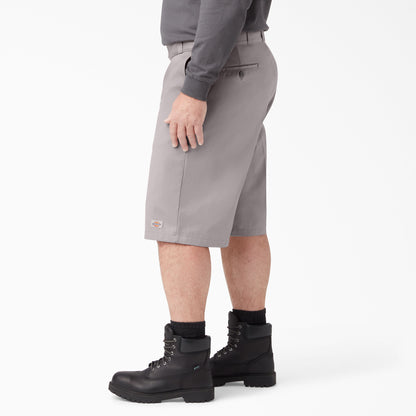 Dickies 13" Loose Fit Flat Front Work Shorts - Silver