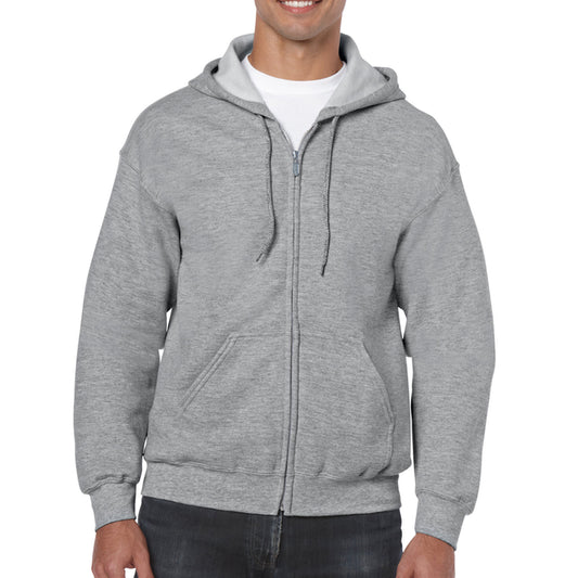 Gildan Men's Fleece Zip Hooded Sweatshirts, Sport Grey