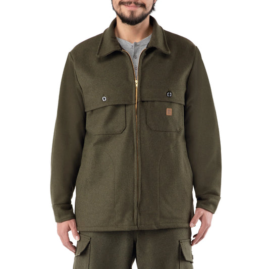 Big Bill Merino Wool Zip Front Jacket - Green -461MER
