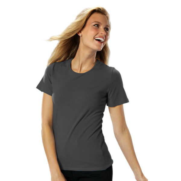 Blue Generation Ladies' S/S Jewelneck Tee - BG4702C - Clearance - Graphite (XS, S, M, L, XL, 2XL, 3XL, 4XL)