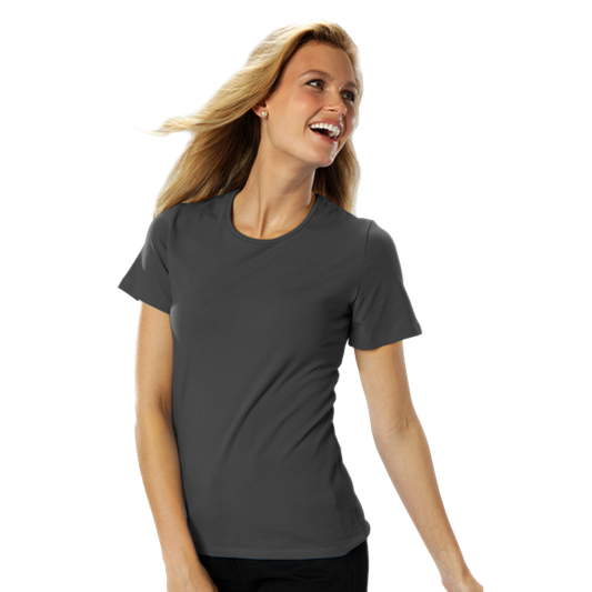 Blue Generation Ladies' S/S Jewelneck Tee - BG4702C - Clearance - Graphite (XS, S, M, L, XL, 2XL, 3XL, 4XL)