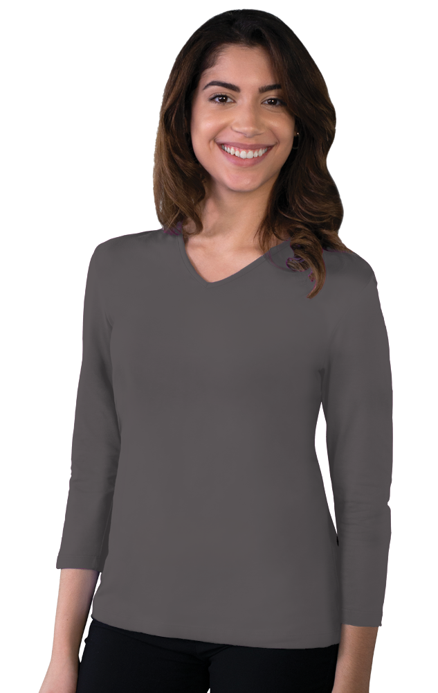 Blue Generation Ladies 3/4 Sleeve V-Neck Tee - XS to 4XL Sale/Closeout