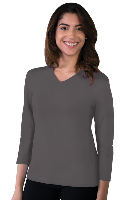 Blue Generation Ladies 3/4 Sleeve V-Neck Tee - XS to 4XL Sale/Closeout