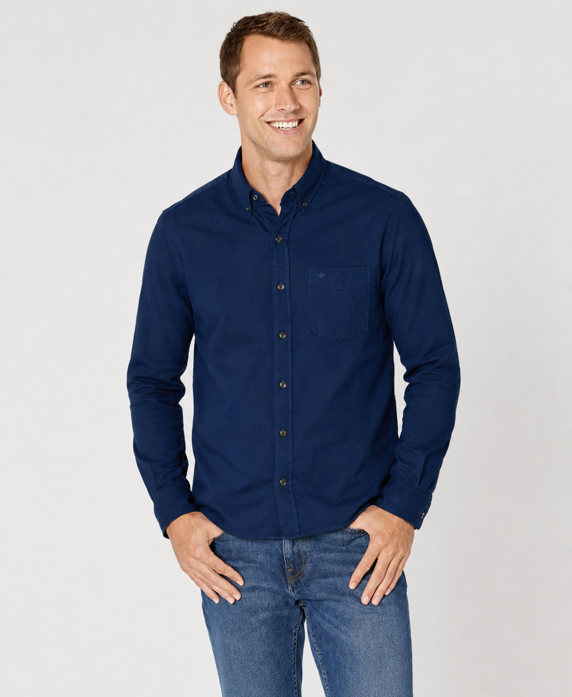 Dockers Men's Classic Fit Long Sleeve Signature Comfort Flex Shirt (Standard and Big & Tall) (2XL - Clearance)