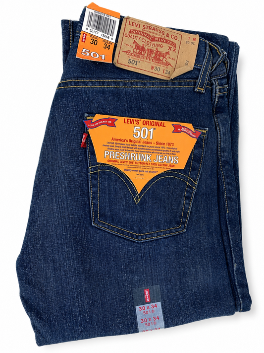 Levi's 501 Original Preshrunk Jeans – Dark Wash – W30 x L34 (Discontinued) (Clearance) (00501-8191)