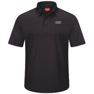 Polo profesional de manga corta Performance Knit® Flex Series de Audi® para hombre, color negro