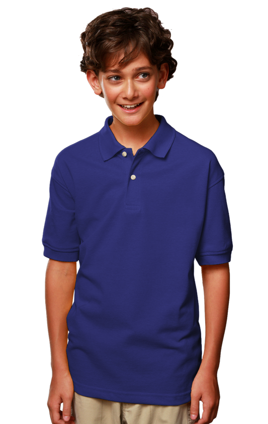 Blue Generation Youth Superblend Short-Sleeve Pique Polo-BG5204 -Royal