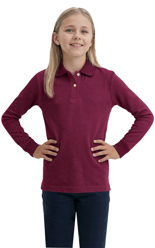 Blue Generation Youth Superblend L/S Pique Polo-BG5207