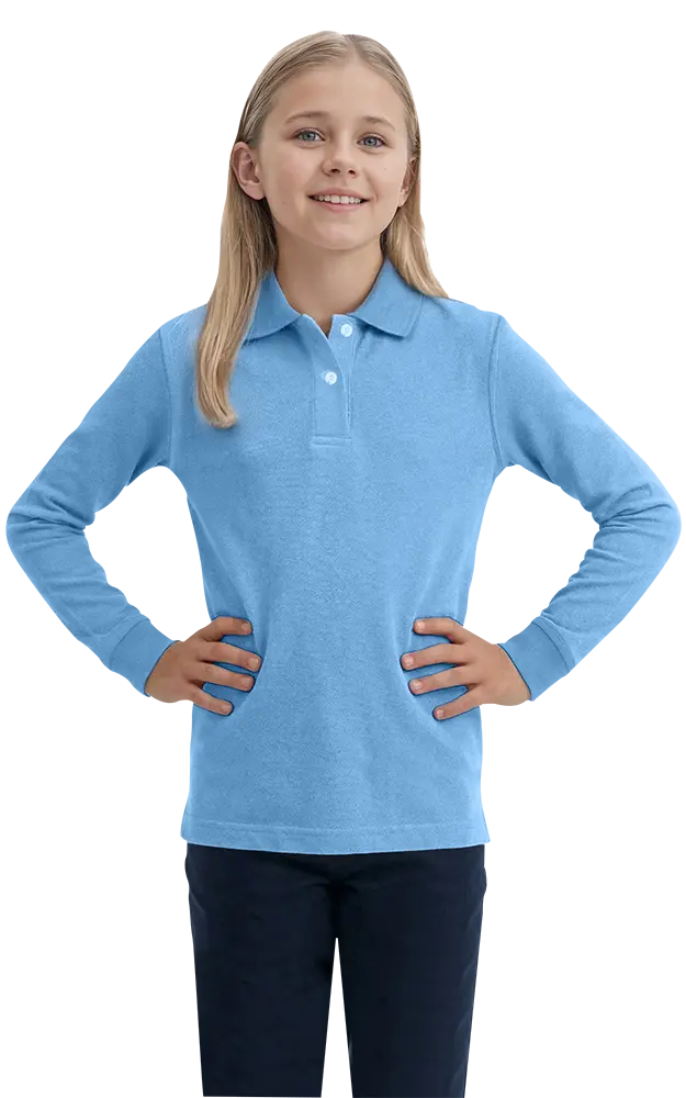 Blue Generation Youth Superblend L/S Pique Polo-BG5207
