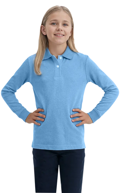 Blue Generation Youth Superblend L/S Pique Polo-BG5207