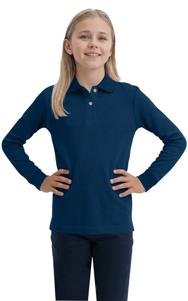 Blue Generation Youth Superblend L/S Pique Polo-BG5207