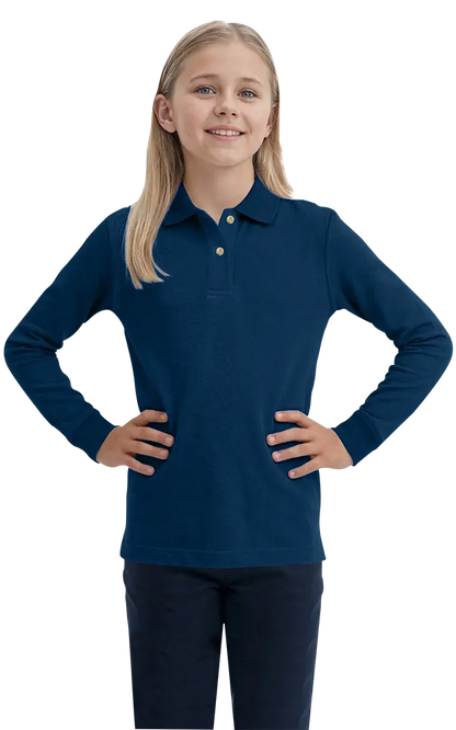 Blue Generation Youth Superblend L/S Pique Polo-BG5207
