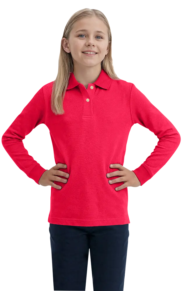 Blue Generation Youth Superblend L/S Pique Polo-BG5207
