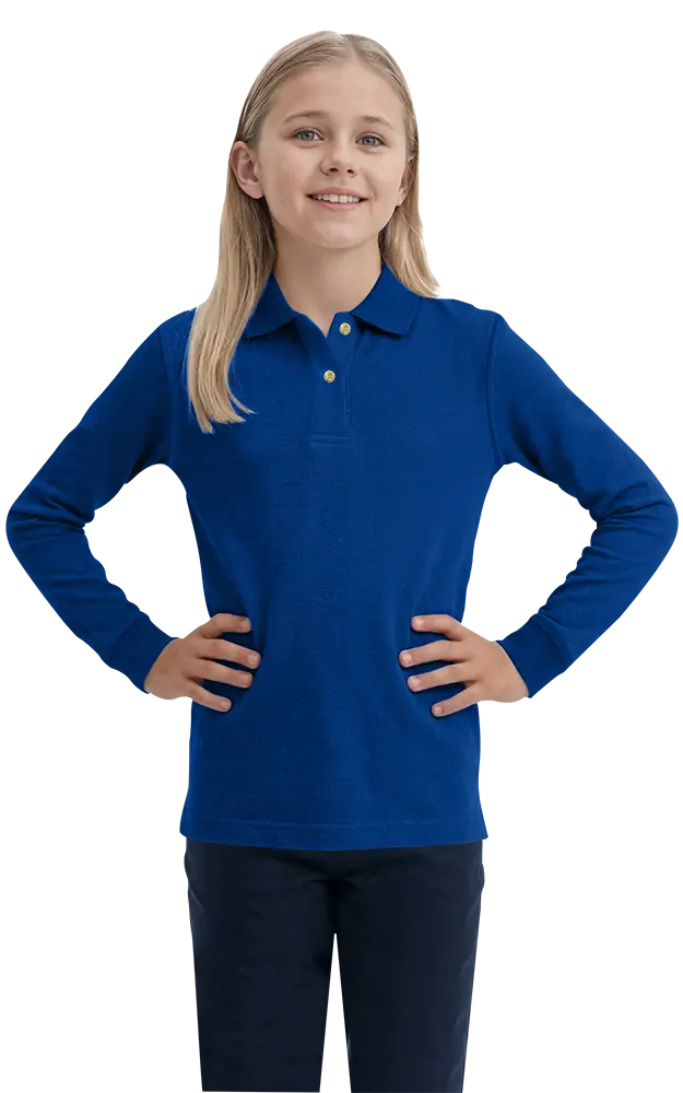 Blue Generation Youth Superblend L/S Pique Polo-BG5207