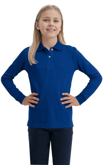 Blue Generation Youth Superblend L/S Pique Polo-BG5207