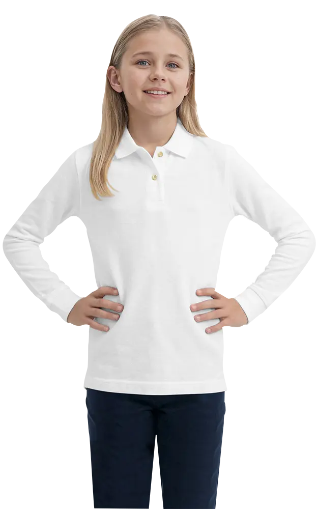 Blue Generation Youth Superblend L/S Pique Polo-BG5207