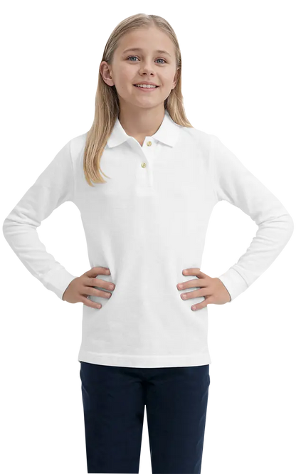 Blue Generation Youth Superblend L/S Pique Polo-BG5207
