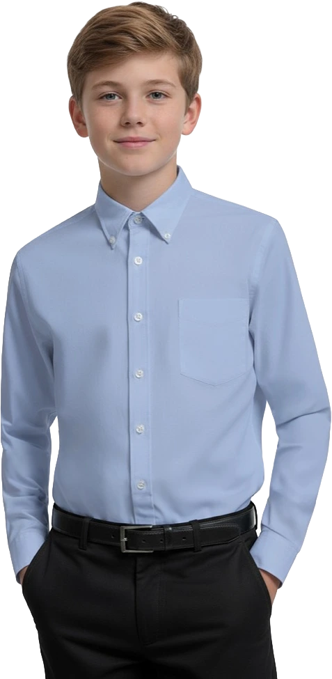 Blue Generation Youth L/S Oxford Shirt-BG5214