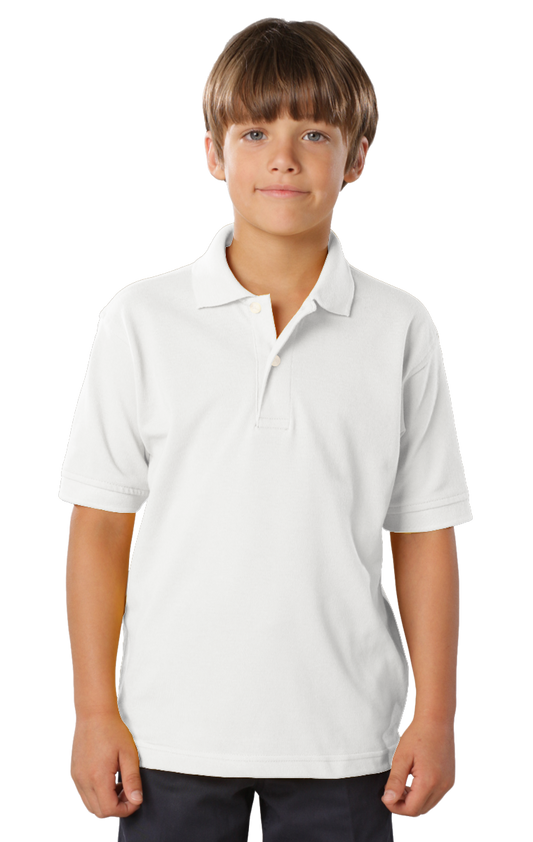 Blue Generation Youth Soft Touch Pique Polo-BG5500-White