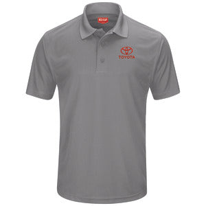 Toyota® Men's Short Sleeve Performance Knit® Pocketless Core Polo - Toyota Logo - Grey - 5526GY