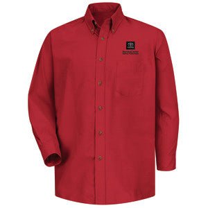 Toyota® Men's Long Sleeve Poplin Dress Shirt - Service Center Logo -Red - 5529RD