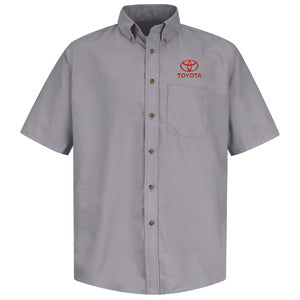 Toyota® Men's Short Sleeve Poplin Dress Shirt - Toyota Logo - Silver - 5554SV