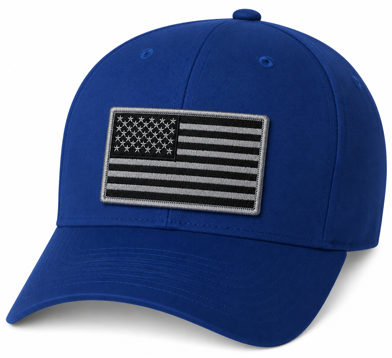 V-Flexfit® Cotton Twill Cap / American Flag Embroidered Patch
