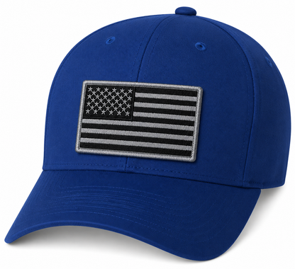 V-Flexfit® Cotton Twill Cap / American Flag Embroidered Patch