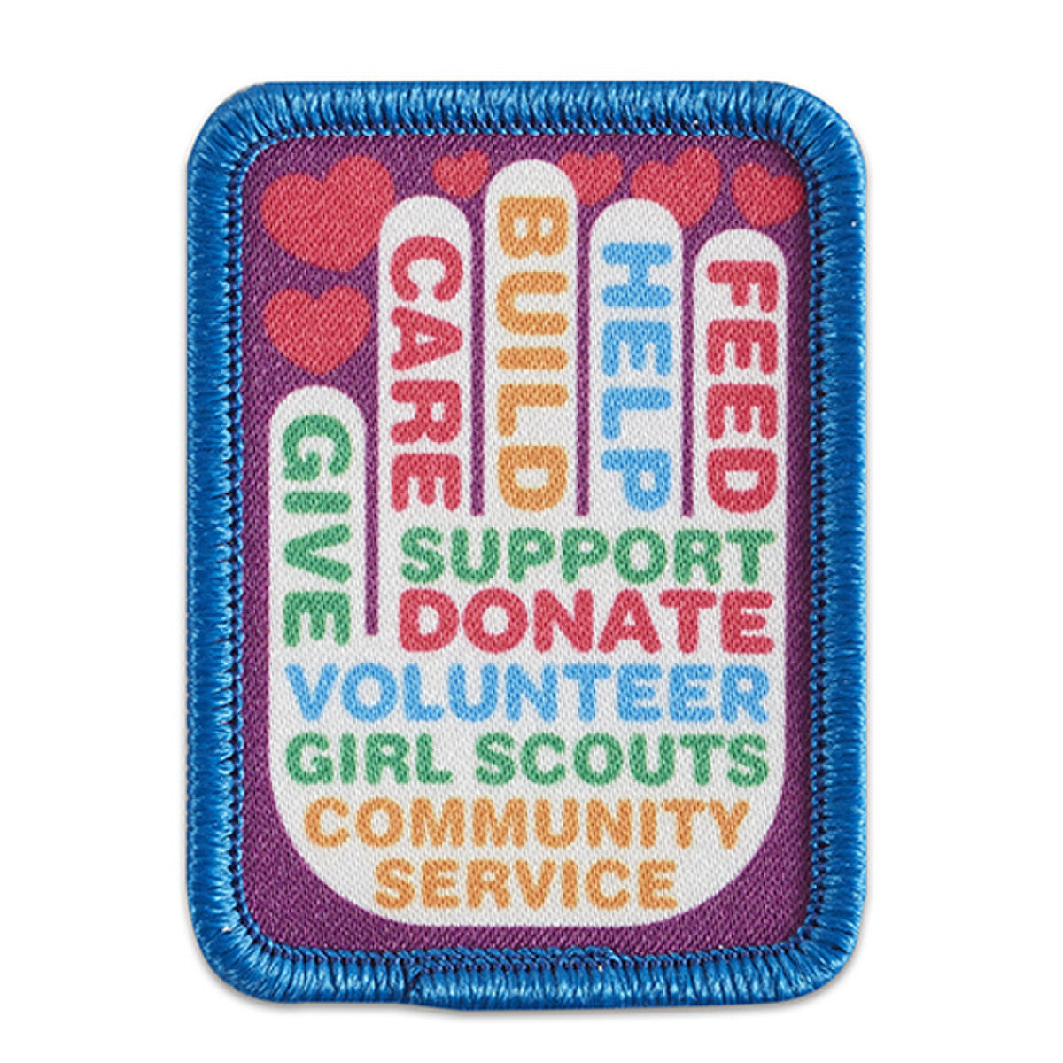 Girl Scouts Community Service Hand Iron On Fun Patch