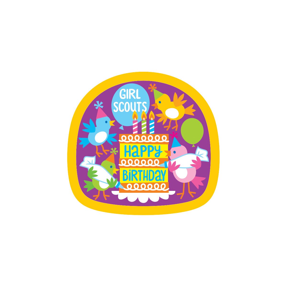 Girl Scouts Happy Birthday Birds Sew-On Patch