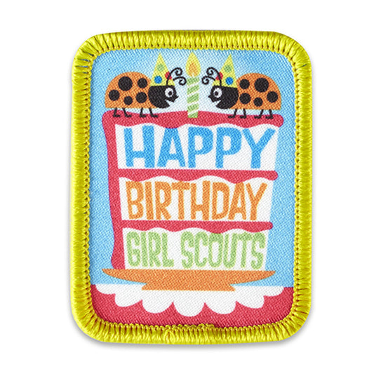 Girl Scouts Happy Birthday Ladybug Cake Iron On Fun Patch