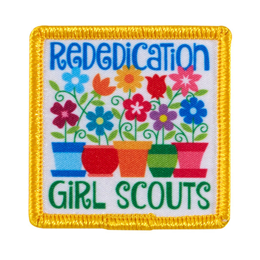 Girl Scouts Rededication Flower Pots Sew On Fun Patch