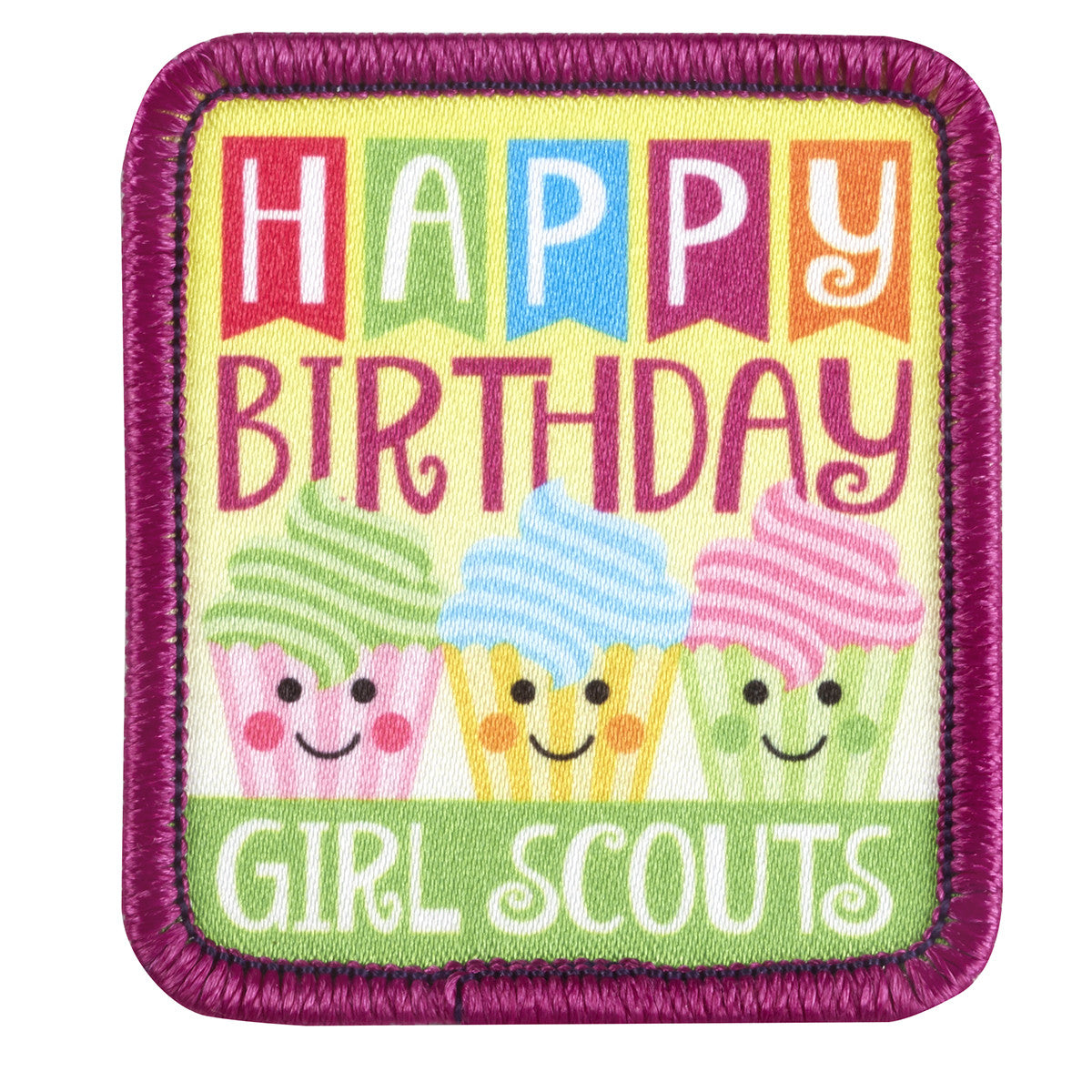 Girl Scouts Happy Birthday Cupcakes Iron On Fun Patch