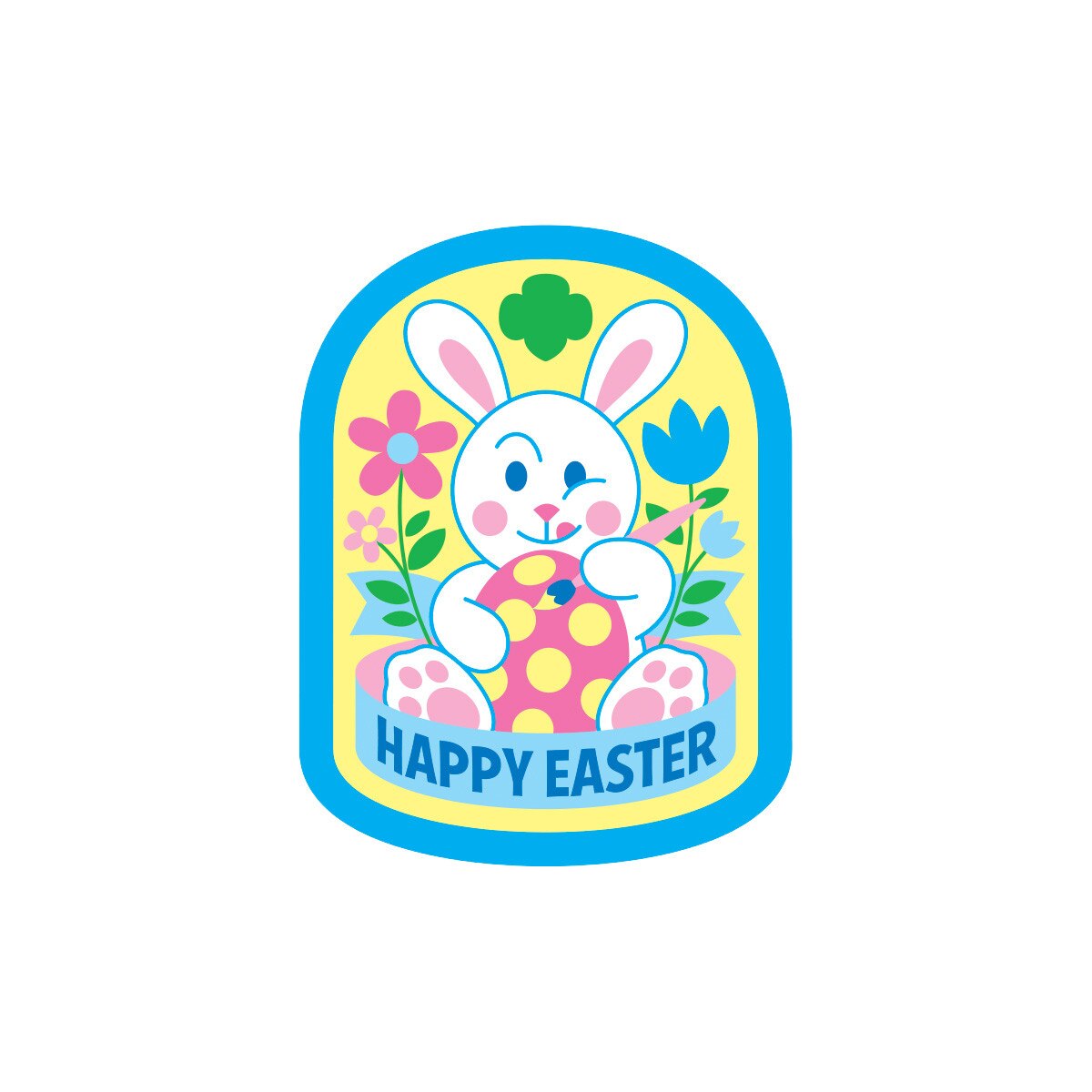 Girl Scouts Happy Easter Bunny Sew-On Patch - 57397 - Basics Clothing Store
