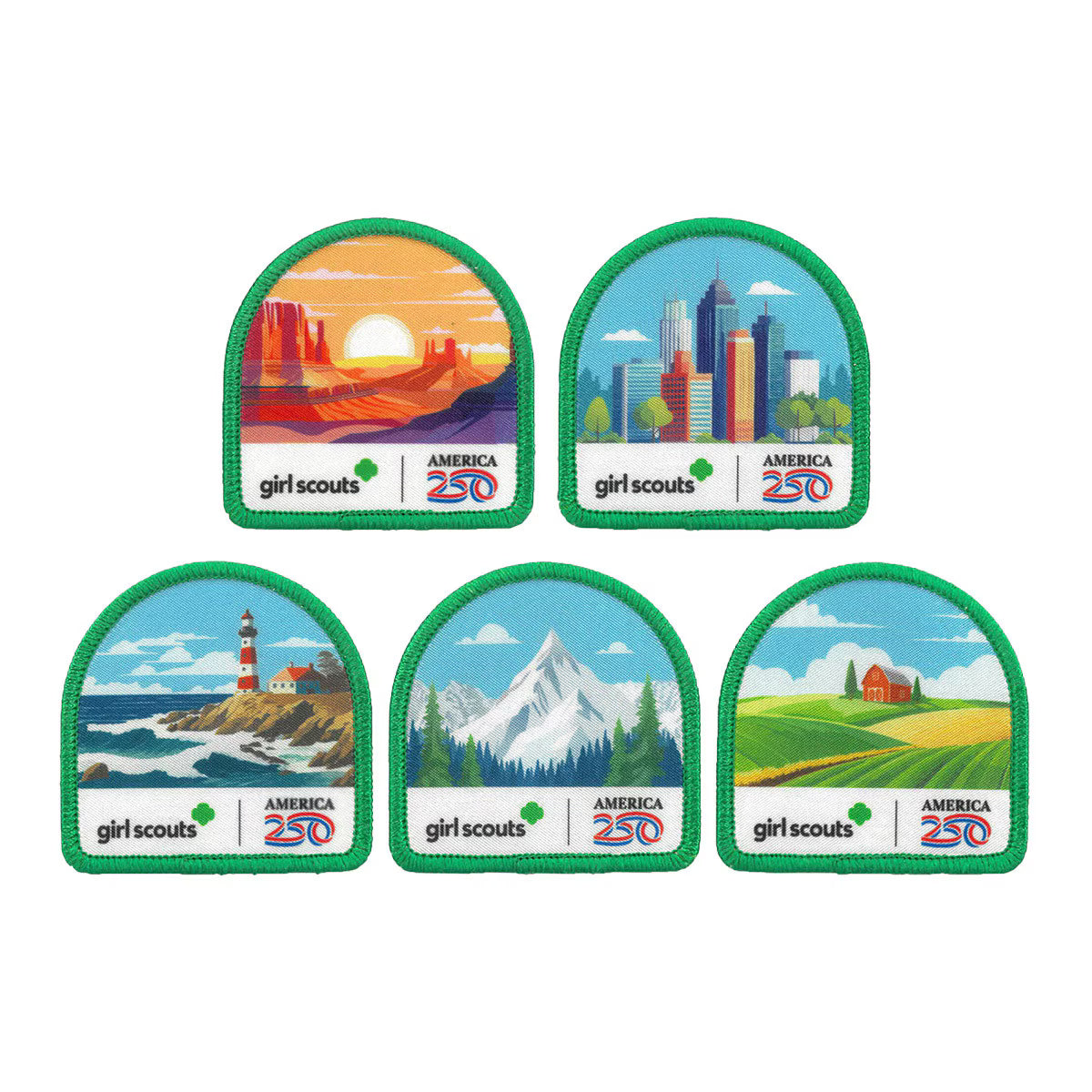 Girl Scouts Girl Scouts America250 Sew-On-Patch Collection-Set of 5 - 57471