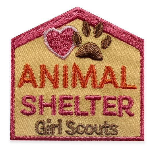 Girl Scouts Animal Shelter Paws Iron On Fun Patch