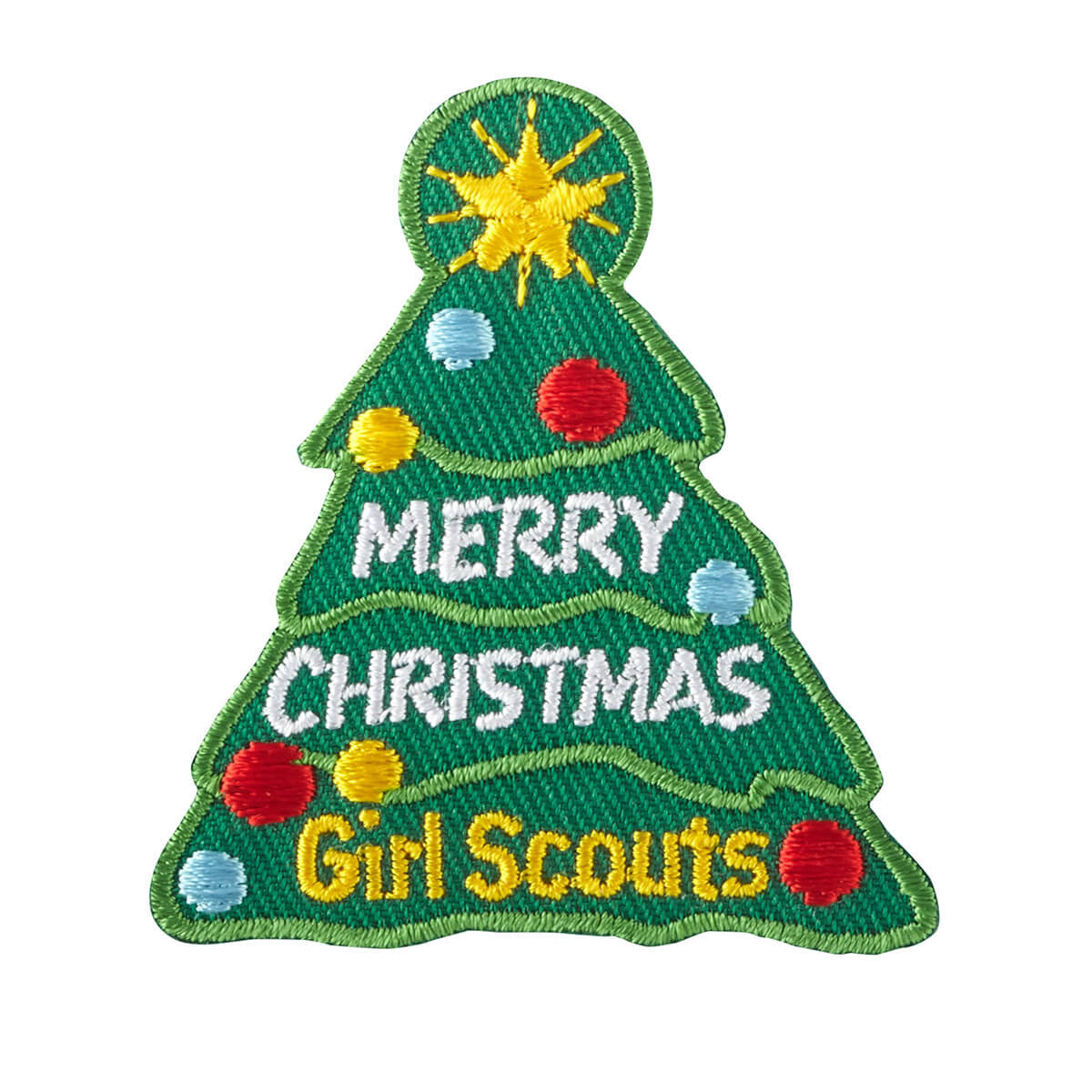 Girl Scouts Merry Christmas Tree Iron On Fun Patch