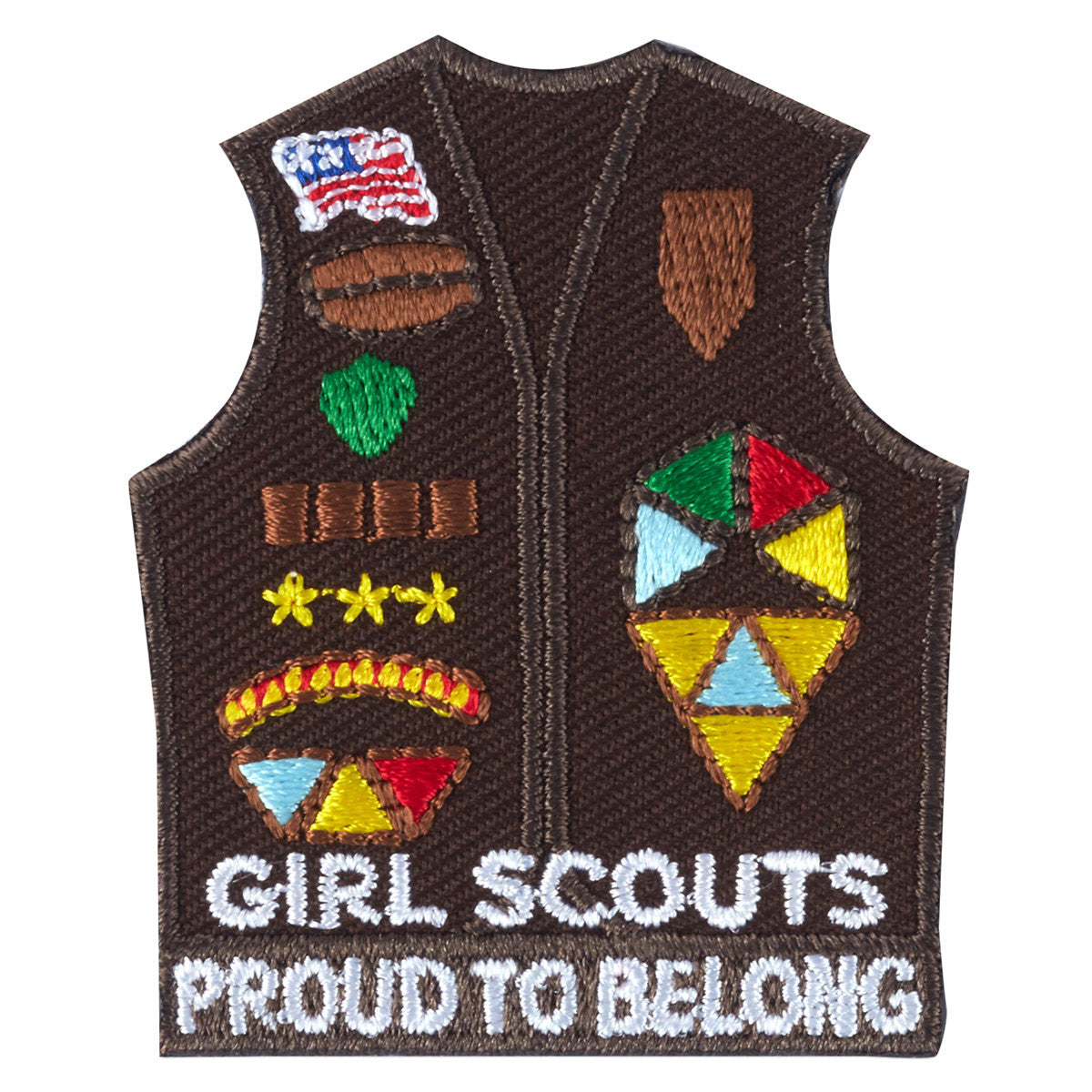 Girl Scouts Brownie Vest With Insignia Iron On Fun Patch